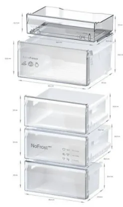 Frigorífico Combi No Frost Cristal Blanco Eficiente 3KFD855BI