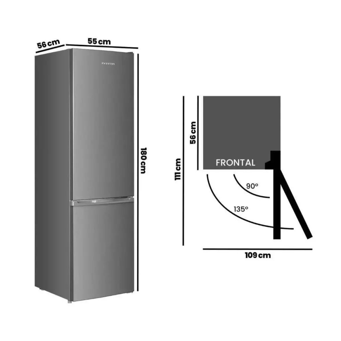 Frigorífico INFINITON Combi No Frost Inox E 260L FGC262C80XEV