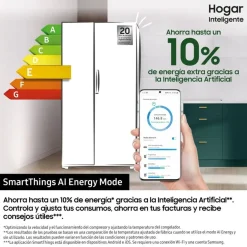 Frigorífico Side by Side SAMSUNG No Frost Inox 621L Display 9" RS90F64EETEF