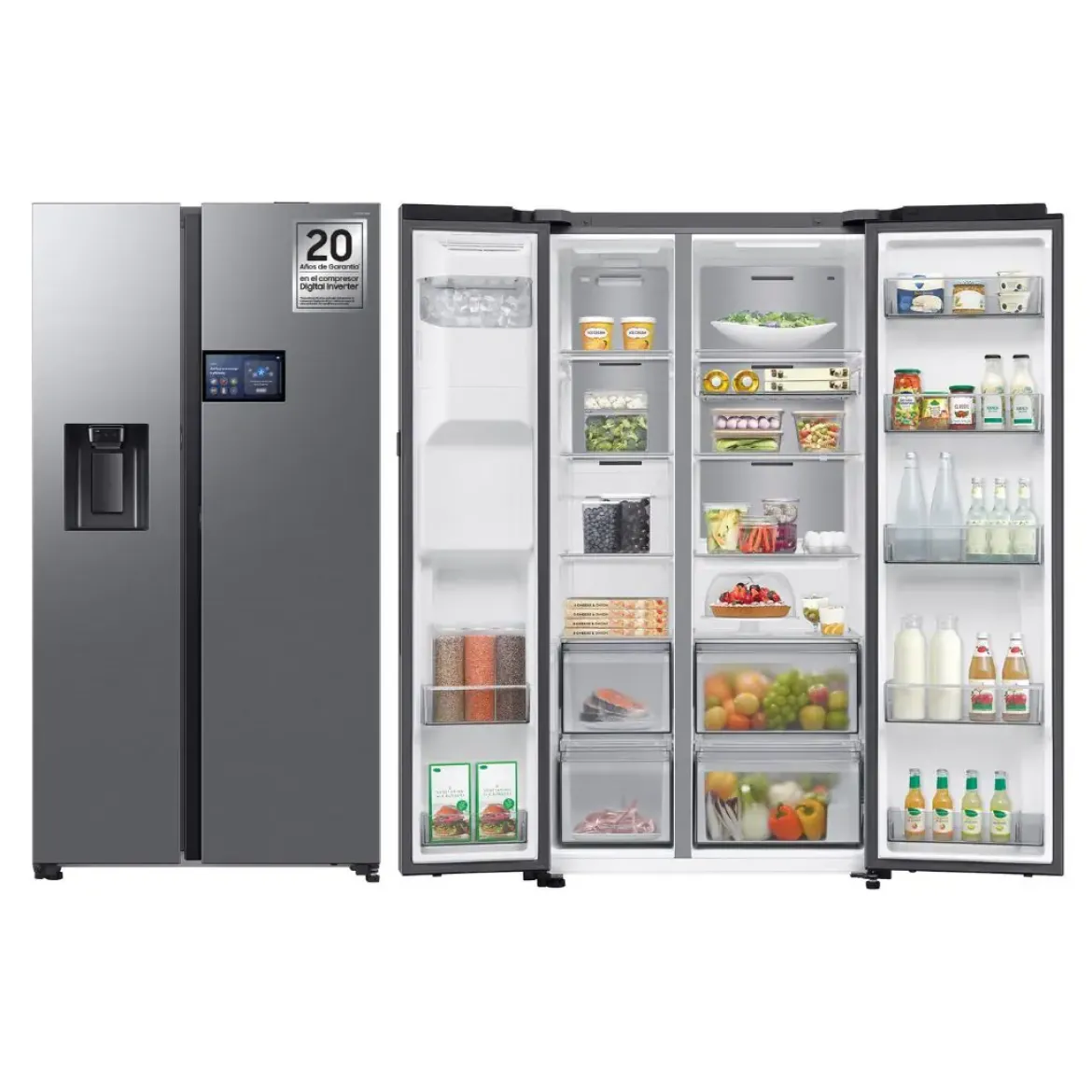 Frigorífico Side by Side SAMSUNG No Frost Inox 621L Display 9" RS90F64EETEF