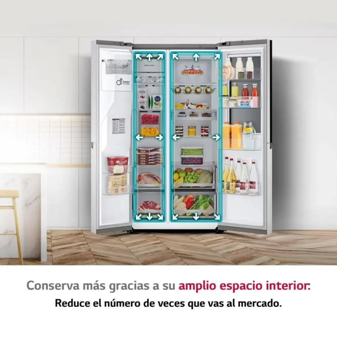 Frigorifico Americano LG Side By Side 179 cm Clase E GSXV90MBAE
