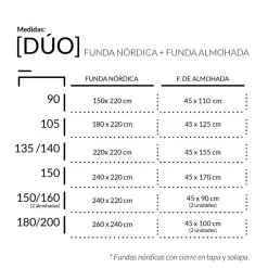 Funda Nórdica + 2 Fundas de Almohadas para Cama de 150/160 cm ELSA 474063