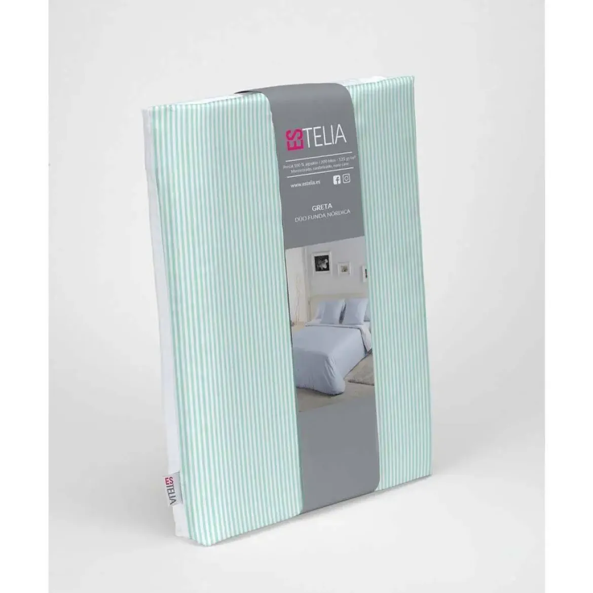 Funda Nórdica 200 Hilos Cama 90 GRETA Aqua