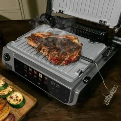 Grill Eléctrico Smokeless 2000 W con Función Smash ROCK`NGRILL CECOTEC A01_EU01_109142
