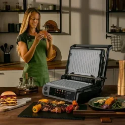 Grill Eléctrico Smokeless 2000 W con Función Smash ROCK`NGRILL CECOTEC A01_EU01_109142