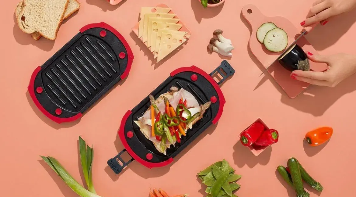 Grill para Microondas Color Rojo 3-4 Personas LEKUE 881800