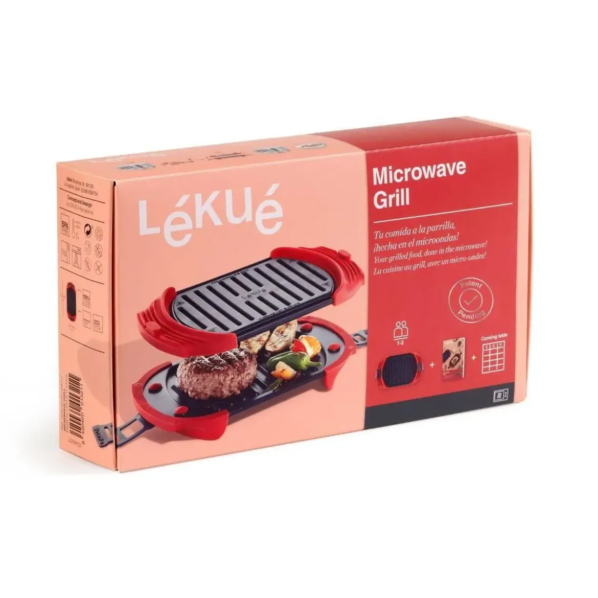 Grill para Microondas Color Rojo 3-4 Personas LEKUE 881800