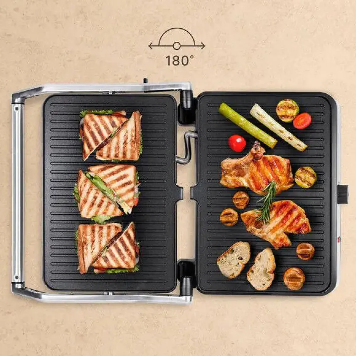 Grill UFESA 2200W Placa Grande Antiadherente 6 Rebanadas UFESA-KILIMANJARO
