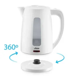 Hervidor Agua Ufesa 1.7L 2200W Blanco Apagado Automático EYRE