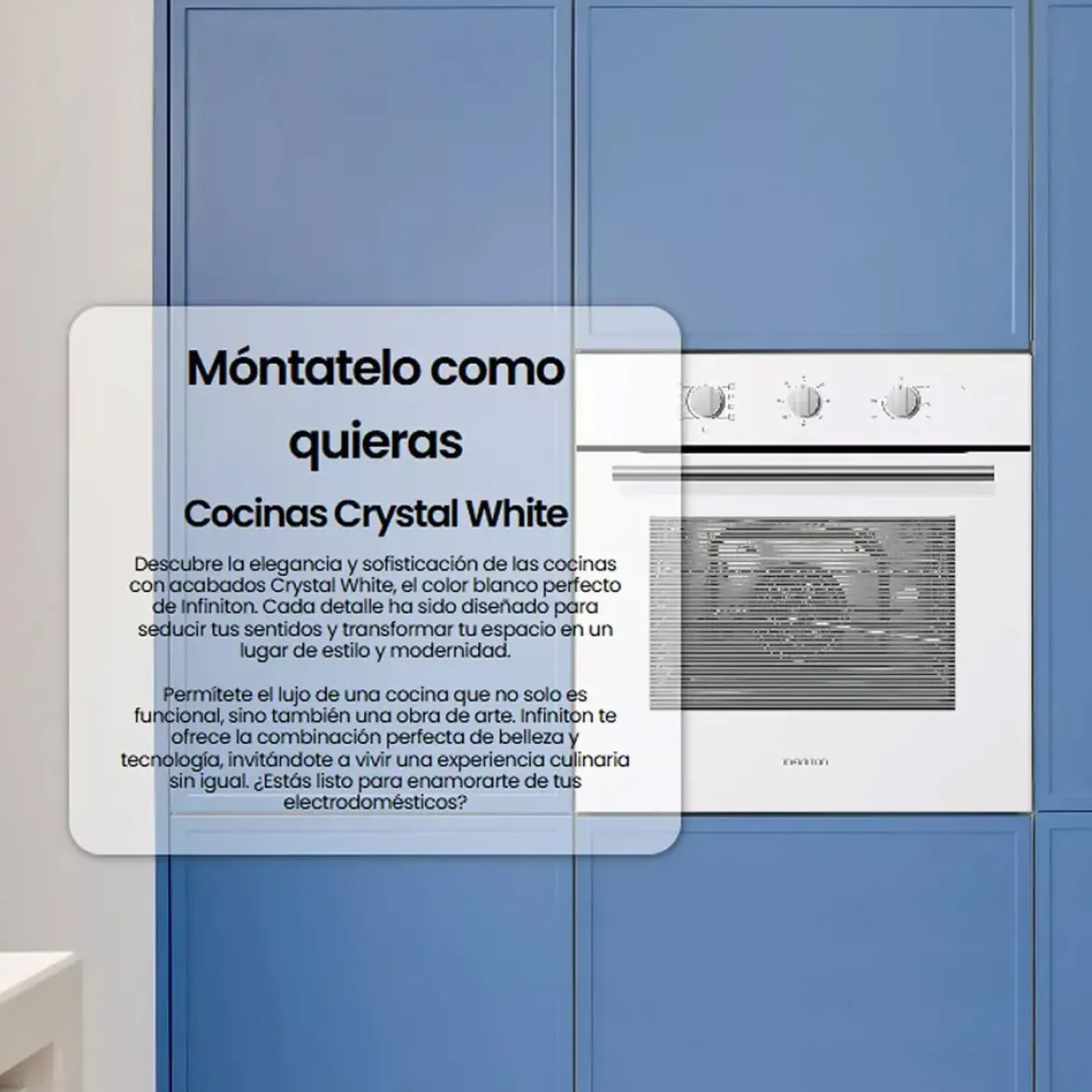 Horno multifunción INFINITON 65L Cristal Blanco A 818LB