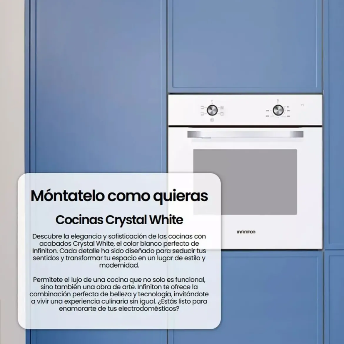 Horno Multifunción Radiación Cristal Blanco 70 L A INFINITON WF470