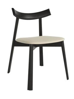 Juego de dos sillas con Asiento Tapizado en Tela y Estructura de Madera OVIS
