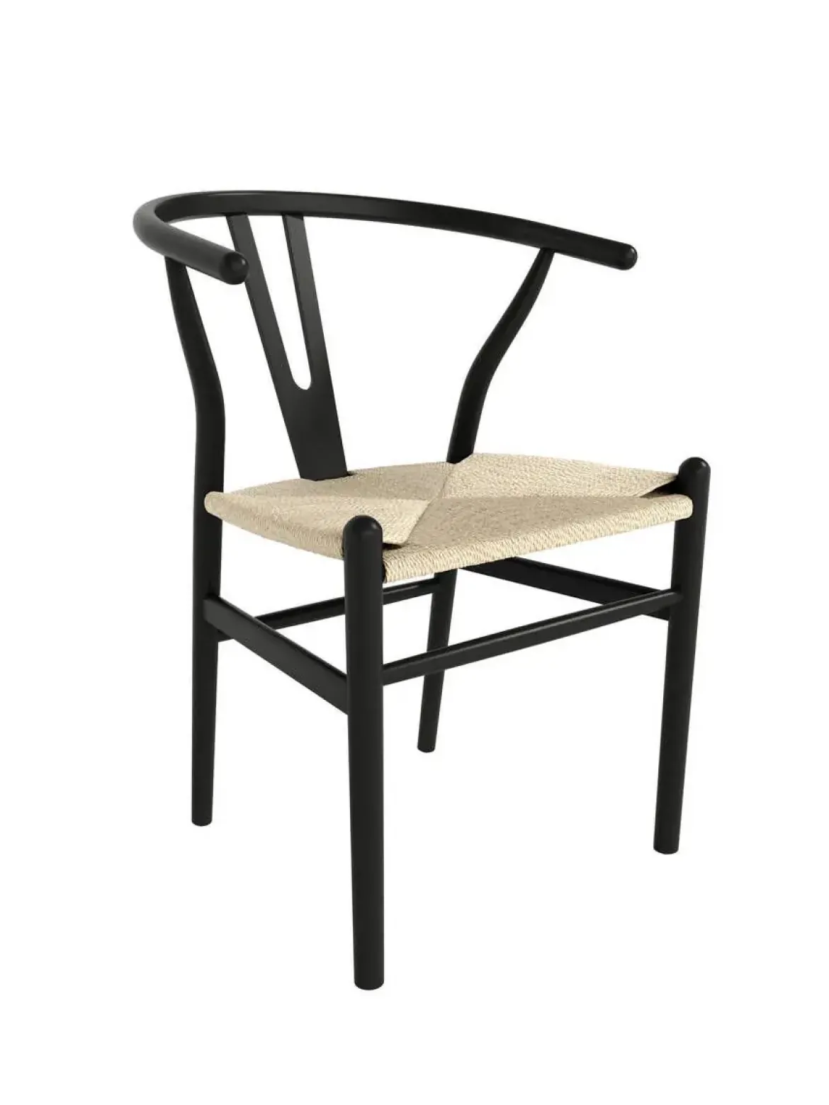 Juego de dos sillas con Asiento de Cuerda Natural y Estructura de Madera Haya Negra ETNA CG3002NC