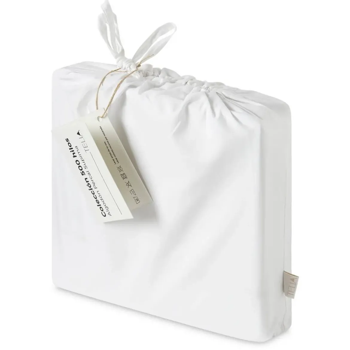 Juego de Sábanas de Algodón 500 hilos Blanco 150 cm TELIA HOME