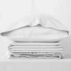 Juego de Sábanas de Algodón Orgánico 300 hilos Blanco 90 cm