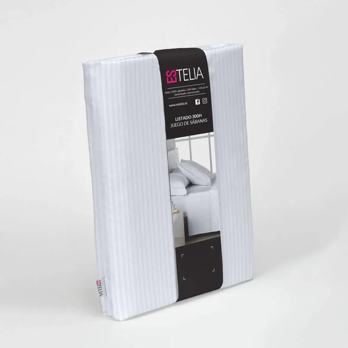 Juego de Sábanas de 105 cm de Satén Color Blanco ESTELIA 252439