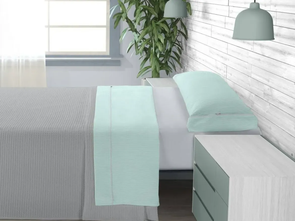 Juego de Sábanas 200 hilos Cama 135/140 GRETA Aqua