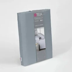 Juego de Sábanas para Camas de 135/140 cm Percal Color Acero ESTELIA 61770