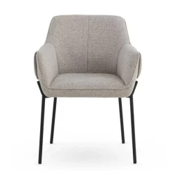 Juego de 4 Sillas de Comedor con Reposabrazos en Chenilla GABAR
