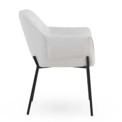 Juego de 4 Sillas de Comedor con Reposabrazos en Chenilla GABAR