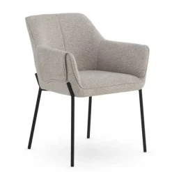 Juego de 4 Sillas de Comedor con Reposabrazos en Chenilla GABAR