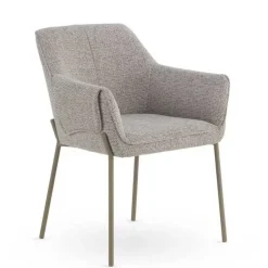 Juego de 4 Sillas de Comedor con Reposabrazos en Chenilla GABAR
