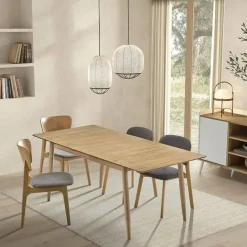 Juego de 2 Sillas de Comedor de Madera con Asiento Tapizado DC-900