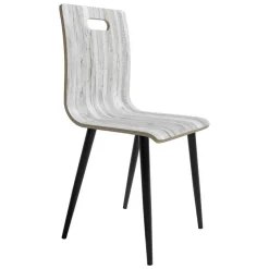 Juego de 4 Sillas de Comedor en Contrachapado y Patas Negras SOFIA