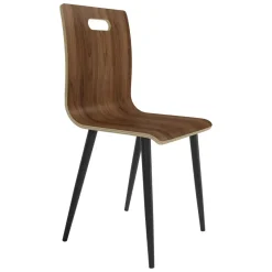 Juego de 4 Sillas de Comedor en Contrachapado y Patas Negras SOFIA