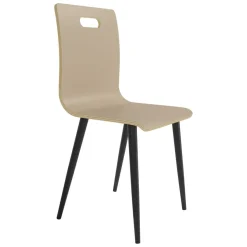 Juego de 4 Sillas de Comedor en Contrachapado y Patas Negras SOFIA