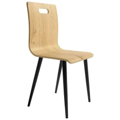 Juego de 4 Sillas de Comedor en Contrachapado y Patas Negras SOFIA