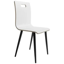 Juego de 4 Sillas de Comedor en Contrachapado y Patas Negras SOFIA