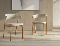 Juego de 2 Sillas de Comedor Tapizada con Patas Metal ARICA