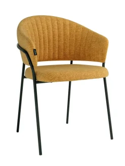 Juego de 2 sillas Tapizadas Negras con Estructura Metálica KYOTO
