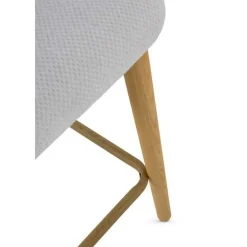 Juego de 2 Taburetes con Respaldo de Madera de Roble Tapizado Blanco GABAR 11681