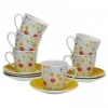 Juego de Té de Porcelana con 6 Tazas y Platos FLANDES 20090539