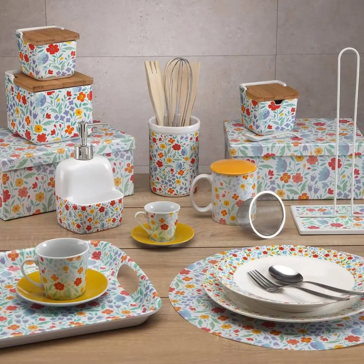 Juego de Té de Porcelana con 6 Tazas y Platos FLANDES 20090539