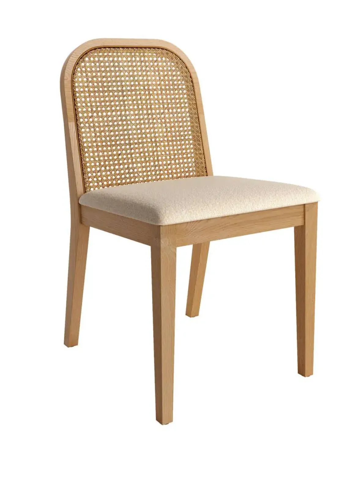 Juego 2 sillas con Asiento Tapizado Nácar y Madera color Natural TILIA CG2044FR