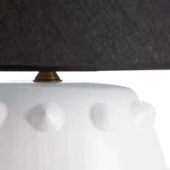 Lampara de Mesa Blanco-Negro 73 cm de Cerámica 614832
