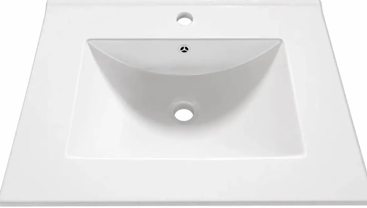 Lavabo de Cerámica de 80 cm Blanco FAMILY TECH