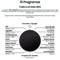 Lavadora de Carga Frontal INFINITON 12 kg A Inverter 1400 rpm WMF124AWX