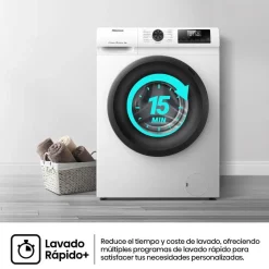 Lavadora Hisense 8kg 1400rpm A+++ Vapor 54cm WF1Q8041BW