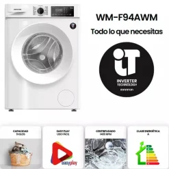 Lavadora Infiniton 9 Kg 1400 RPM Clase A con Vapor Care WMF94AWM