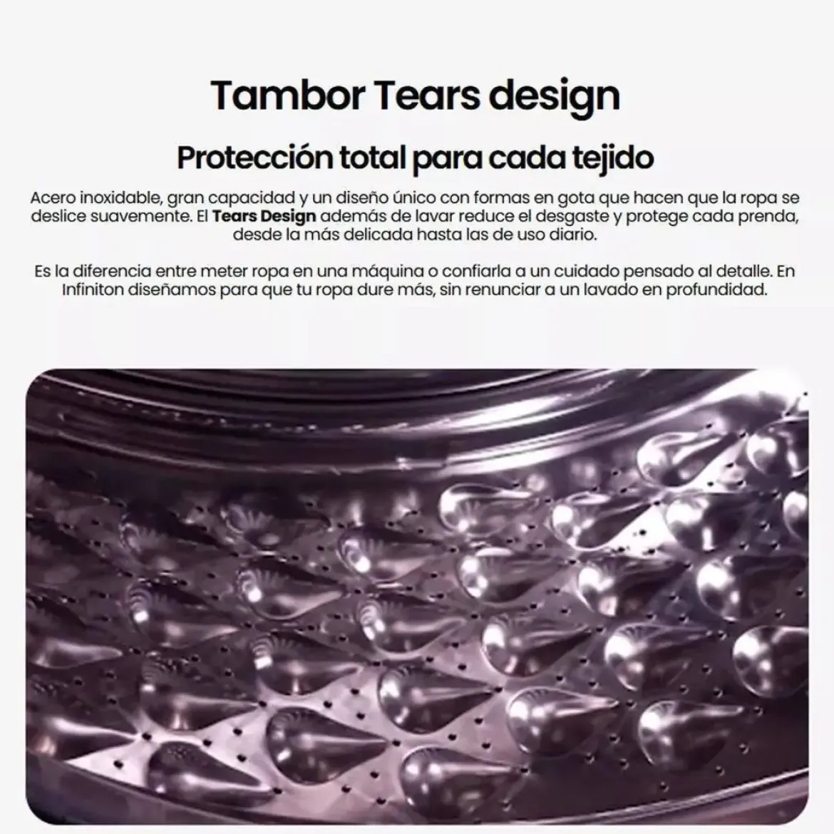Lavadora 10 kg 1400 rpm Clase A Inverter Función Vapor INFINITON WMS14BAL