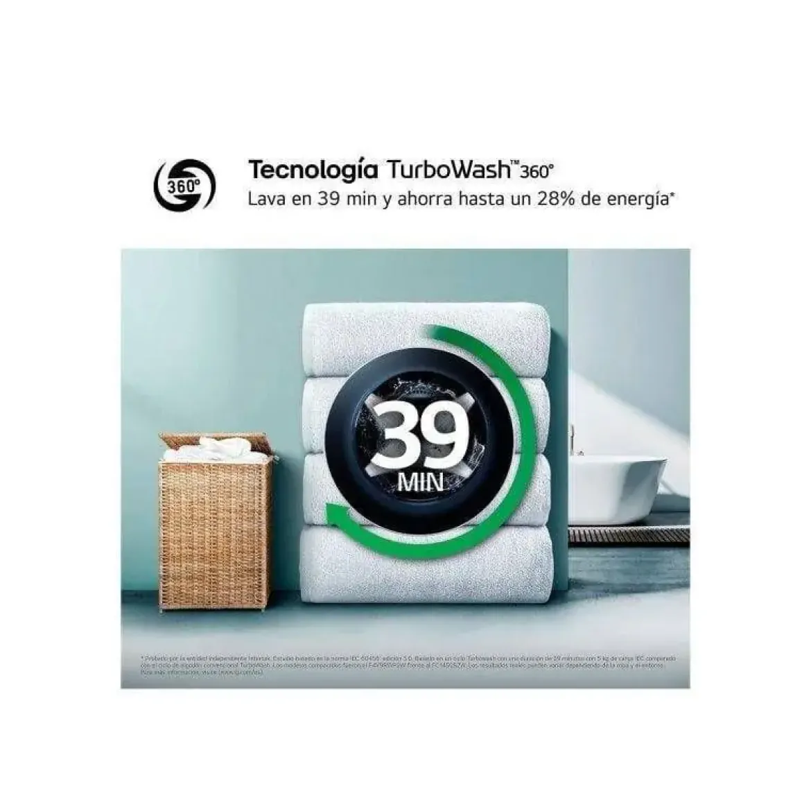 Lavadora 9 Kg 1400 Rpm Clase A LG F4X5OO9TLB