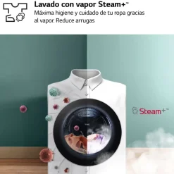 Lavadora LG 10.5kg 1400rpm Clase A con Vapor Steam+ Inox F4WR7010AGS