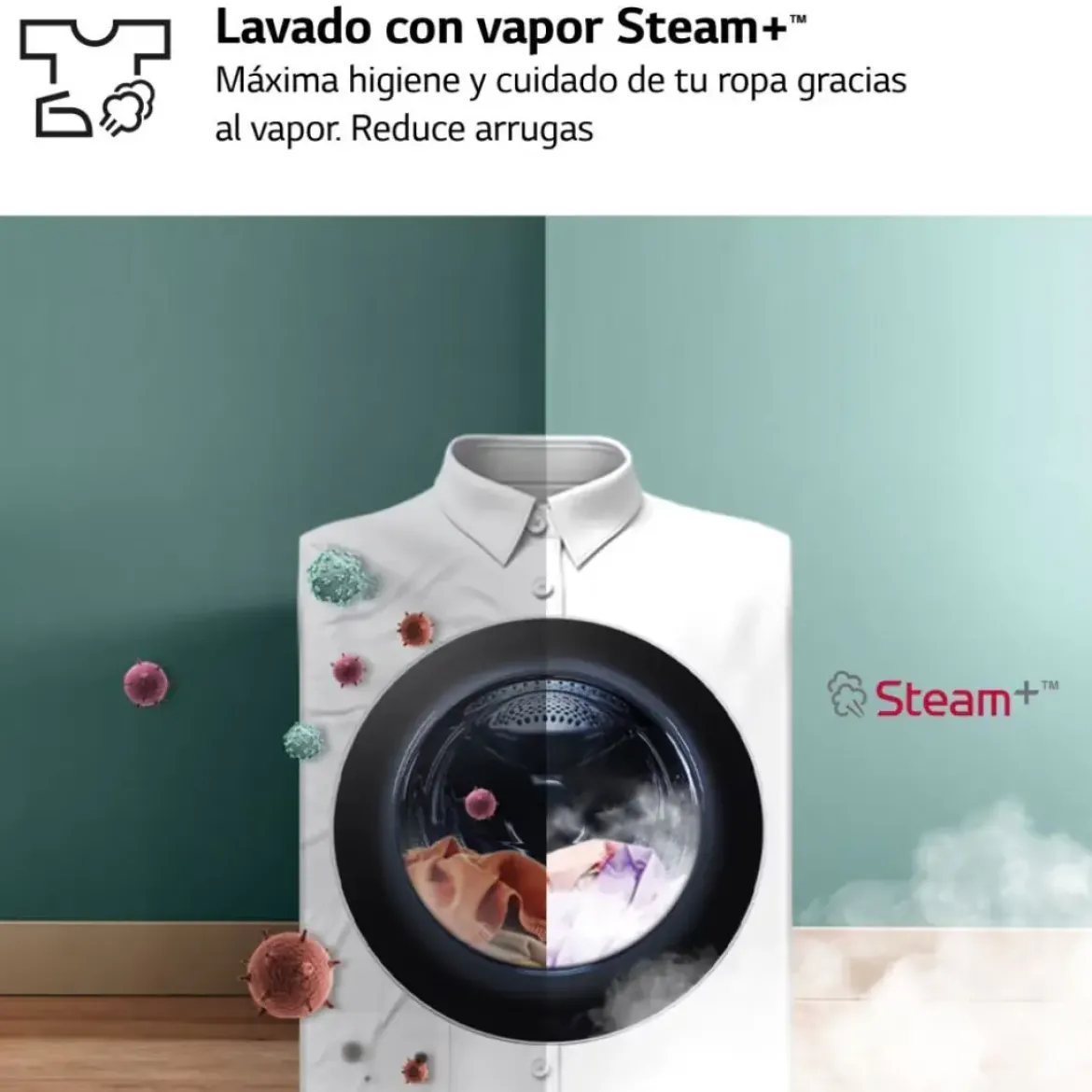 Lavadora LG 10.5kg 1400rpm Clase A con Vapor Steam+ Inox F4WR7010AGS