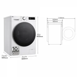 Lavadora LG 10 Kg 1400 rpm Clase A F4WR6010A1W