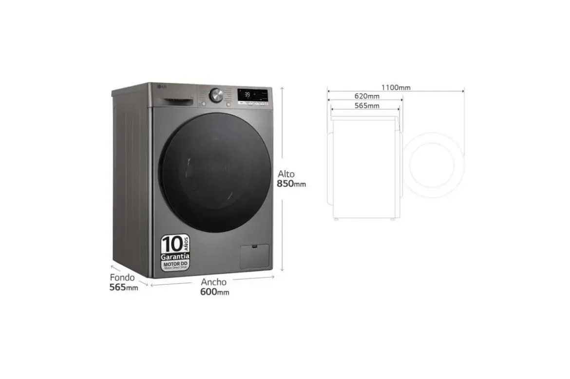 Lavadora LG 9 Kg. 1400 Rpm. Clase A-10% F4WR7009AGS