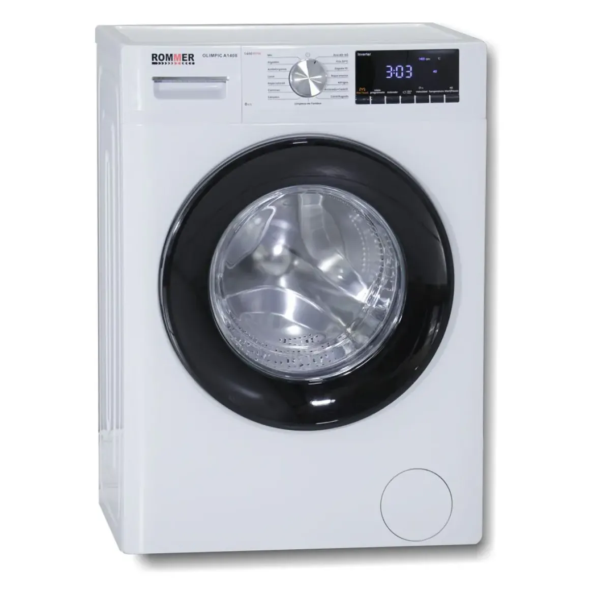 Lavadora ROMMER 8kg 1400rpm A+++ Inverter Vapor OLIMPICA1408